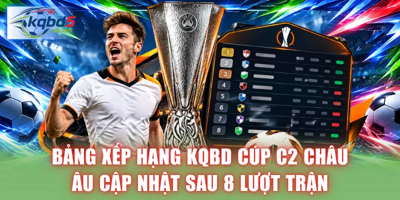 Bảng xếp hạng KQBD Cúp C2 Châu Âu cập nhật sau 8 lượt trận